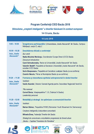 Program Conferință CIED Bacău 2018 DE POSTAT