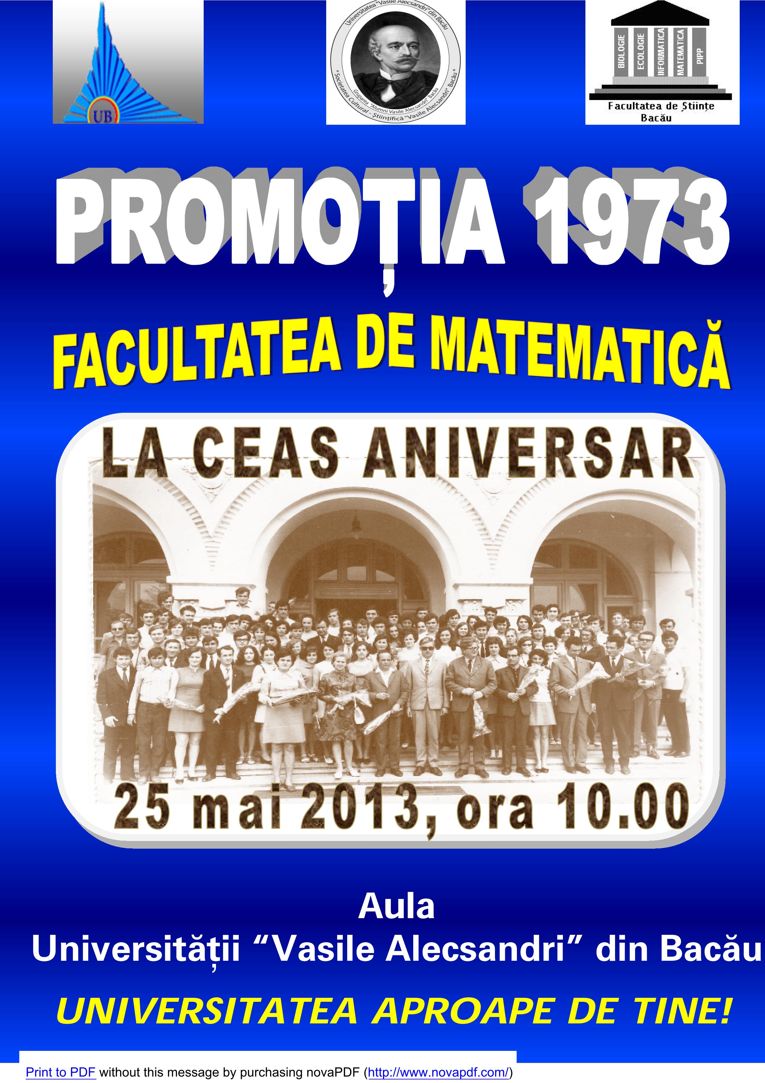 Poster matematica 40 ani