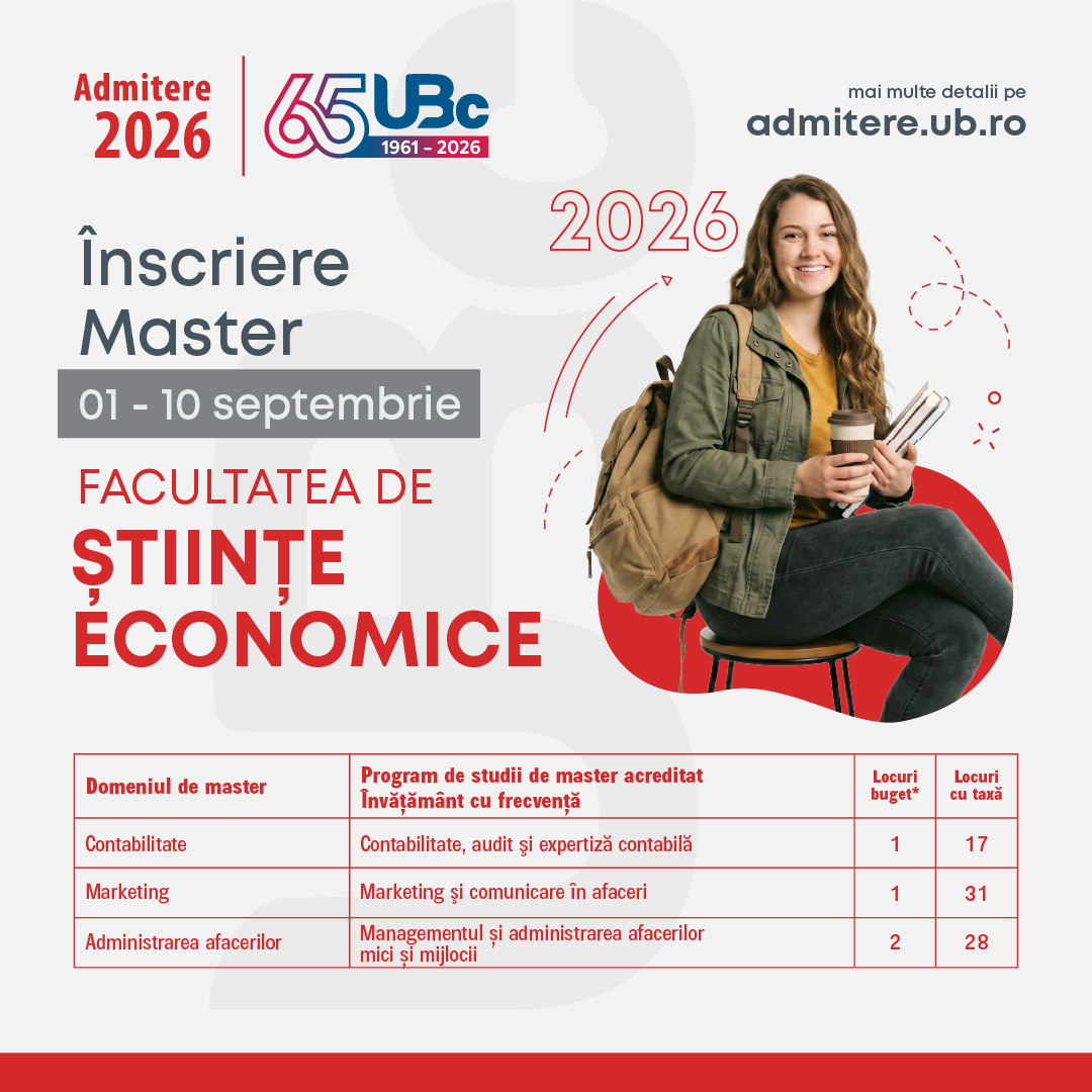 Admitere master 2026 — Facultatea de Științe Economice