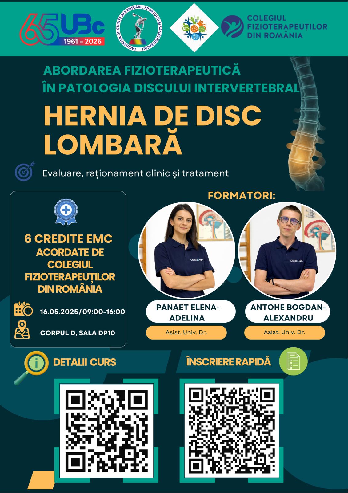 Abordarea fizioterapeutică în patologia discului intervertebral.hernia de disc lombara