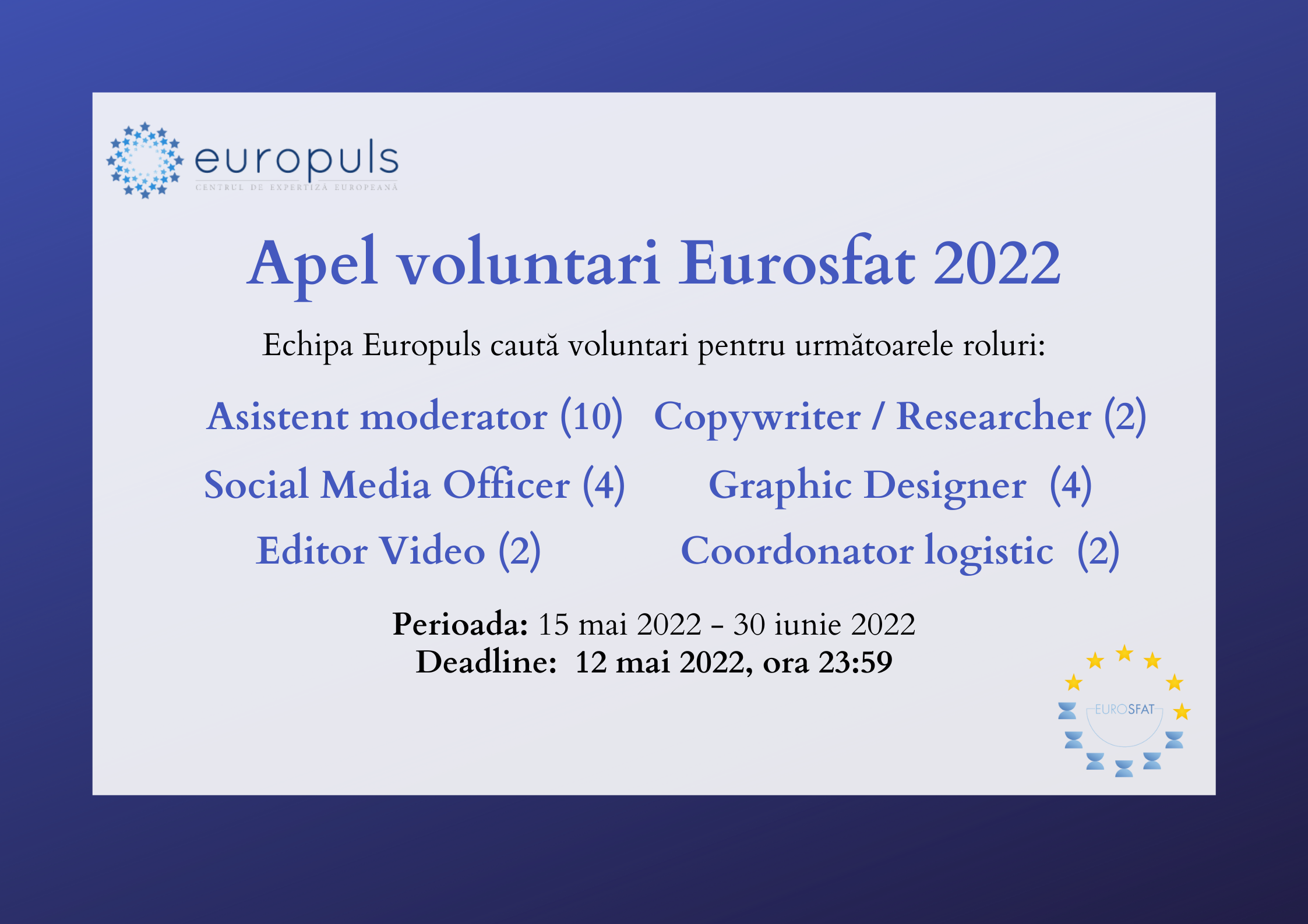 Apel voluntari Eurosfat 2022